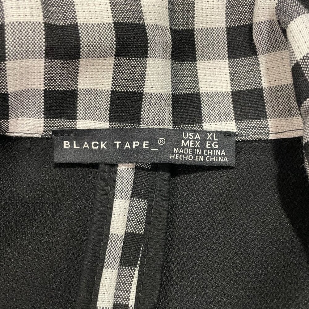 (NEW) BLACK TAPE Long Line Coat Buffalo Check Long Sleeve Oversize, B & W - XL - Picture 6 of 8